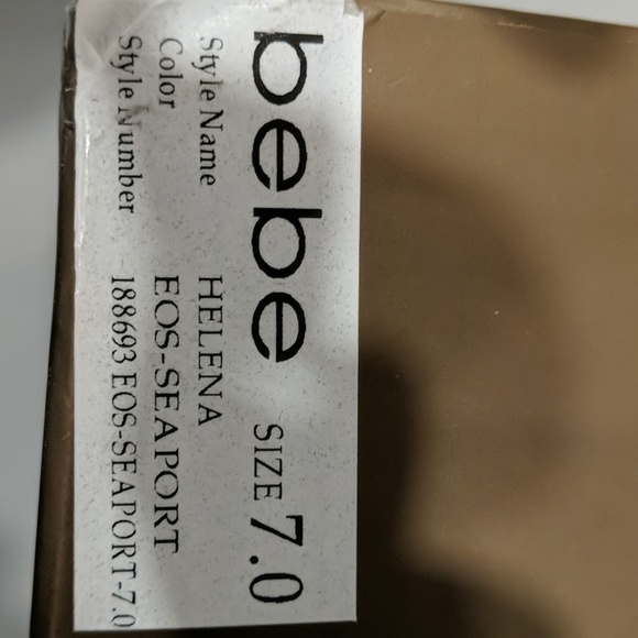 Bebe Platform Satin Pumps Teal Crystal Size 7US - Picture 3 of 4